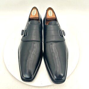 Paraboot Men UK 8.5 H US 9.5 Black Leather Buckle Single Monk Strap Dress Shoes